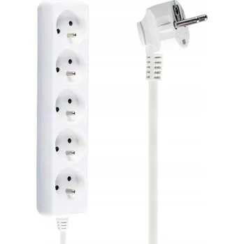 Napájecí kabel Prodlužovací Kabel přívod s lištou Libox 5 m, 5 ks, bílý