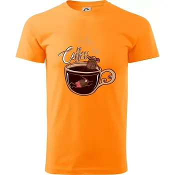 Pánské tričko Coffee time bath (Pecka design) - Klasické pánské triko vyšší gramáže - 4XL ( Tangerine orange )