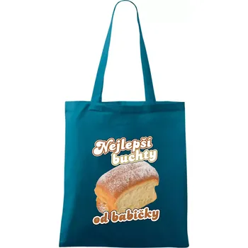 Nákupní taška Nejlepší buchty od babičky - Taška bavlněná - 42 x 38 cm ( Petrolejová )