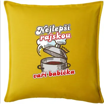 Polštář Nejlepší rajskou vaří babička - Polštář 50x50 - 50x50 - Pouze potah ( Žlutá )