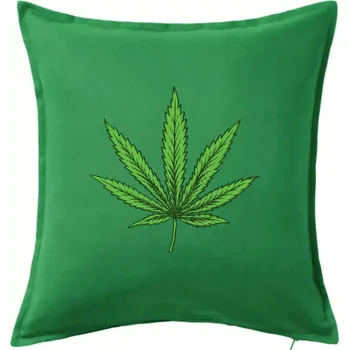 Polštář Zelený list - Polštář 50x50 - 50x50 - Včetně výplně ( Středně zelená )