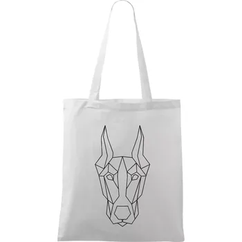 Dobrman - Geometrie - Taška bavlněná - 42 x 38 cm ( Bílá )