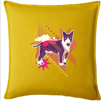 Polštář Pes abstrakce fialový - Polštář 50x50 - 50x50 - Pouze potah ( Žlutá )