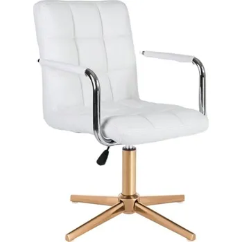 LuxuryForm DESIGN Kosmetická židle VERONA na zlatém kříži - bílá