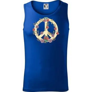 Peace symbol pískový - Tílko pánské Core - XL ( Královská modrá )