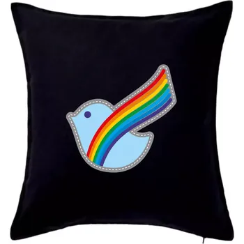 Polštář Duhová holubice - Polštář 50x50 - 50x50 - Pouze potah ( Černá )