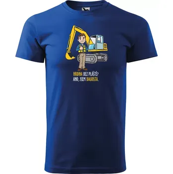 Pánské oblečení Sablio Tričko s potiskem pro bagristu Hrdina bez pláště? Ano, jsem bagrista - modré 2XL