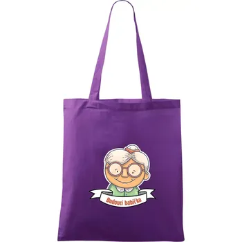 Budoucí babička kreslená - Taška bavlněná - 42 x 38 cm ( Fialová )