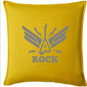 Polštář Rocková kytara křídla - Polštář 50x50 - 50x50 - Pouze potah ( Žlutá )