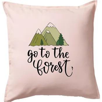 Polštář Go to the forest - Polštář 50x50 - 50x50 - Pouze potah ( Světle růžová )
