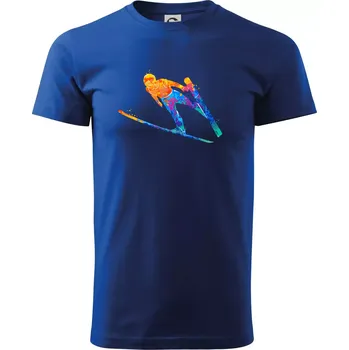 Pánské tričko Skokan na lyžích splash - Triko extra velké (5-8XL) - 7XL ( Královská modrá )