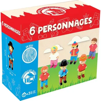 Jeujura Dřevěné figurky ke stavebnicím 6 ks