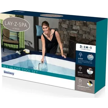 Sada na čištění SPA a bazénů 3v1: rukavice, síťka, kartáč Bestway
