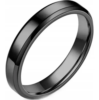 Šperk Černý Fazetovaný Prsten Elegantní Pečetní Prsten Ocel Ocel