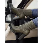 Tmavě zelené dámské kotníkové boty na vysoké m podpatku DOMVIBE ZY0517 Velikost: 39