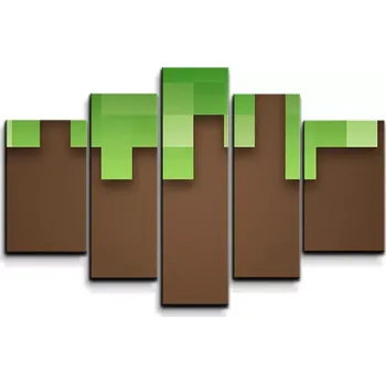 Obraz Sablio Obraz - 5-dílný Green Blocks 2 - 125x90 cm