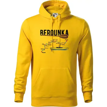 Pánská mikina Mapa řeky Berounky - Mikina pánská Cape s kapucí - L ( Žlutá )