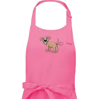Kuchyňská zástěra Prdící pes kreslený (Hana-creative) - Pánská zástěra na vaření - Univerzální velikost ( Růžová )