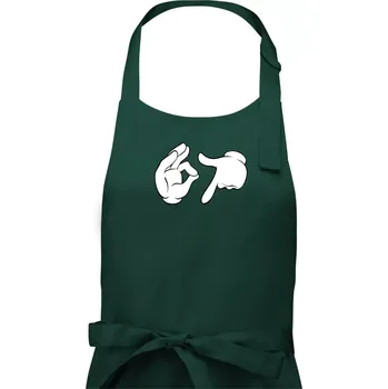 Kuchyňská zástěra 67 - ruce - Pánská zástěra na vaření - Univerzální velikost ( Lahvově zelená )