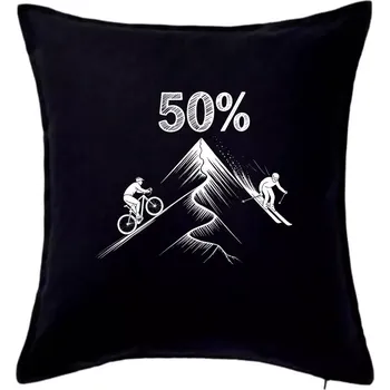 Polštář Narozeniny cyklista a lyžař 50 - Polštář 50x50 - 50x50 - Pouze potah ( Černá )