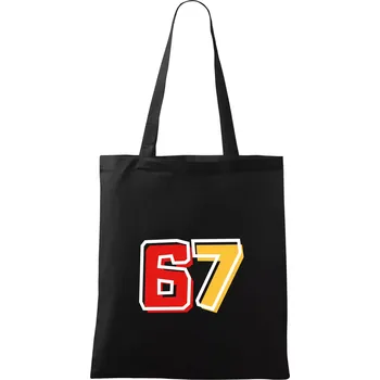 67 - čísla - Taška bavlněná - 42 x 38 cm ( Černá )