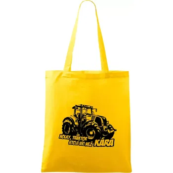 Holky, traktor stojí víc než kára - Taška bavlněná - 42 x 38 cm ( Žlutá )