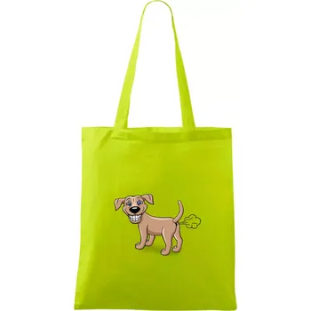 Prdící pes kreslený (Hana-creative) - Taška bavlněná - 42 x 38 cm ( Limetková )