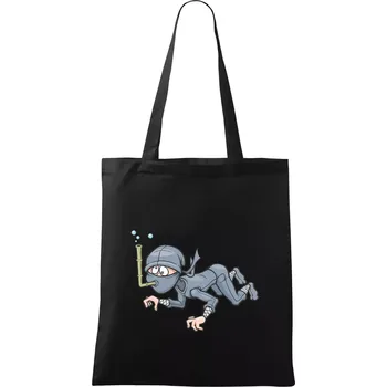 Potapěč bez vzduchu - Taška bavlněná - 42 x 38 cm ( Černá )
