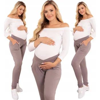 Dámské kalhoty Formommy těhotenské kalhoty dlouhé cigaretového střihu fialové velikost S