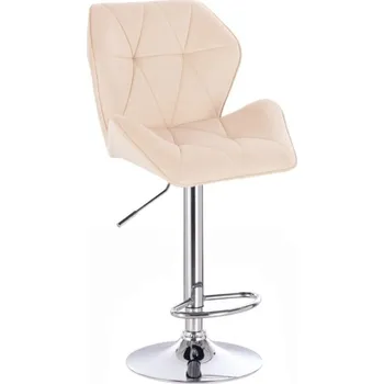 LuxuryForm DESIGN Barová židle MILANO MAX VELUR na stříbrném talíři - krémová