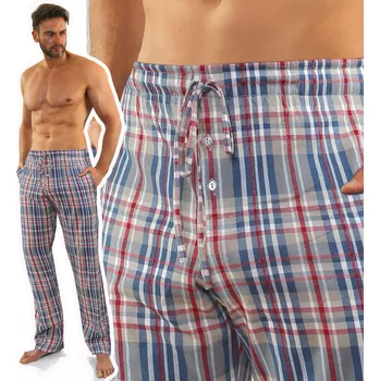 Pánské pyžamo BAVLNĚNÉ PÁNSKÉ pyžamové kalhoty dlouhé MILO Sesto Senso *XXL