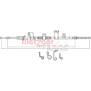 Brzdový systém Tažné lanko, parkovací brzda METZGER 17.2301