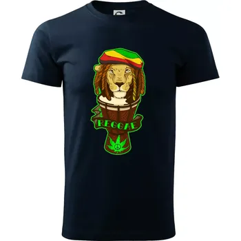 Reggae lev - Triko extra velké (5-8XL) - 6XL ( Námořní modrá (velmi tmavá - téměř černá) )