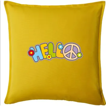 Polštář Hello hippie symbol - Polštář 50x50 - 50x50 - Pouze potah ( Žlutá )