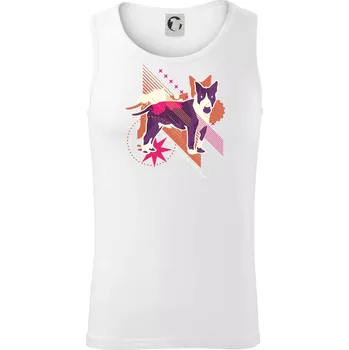 Pes abstrakce fialový - Tílko pánské Core - L ( Bílá )