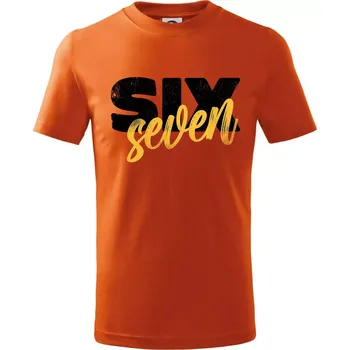 Chlapecké tričko Six seven - písmo - Tričko dětské bavlněné - 98 cm / 2 roky ( Oranžová )