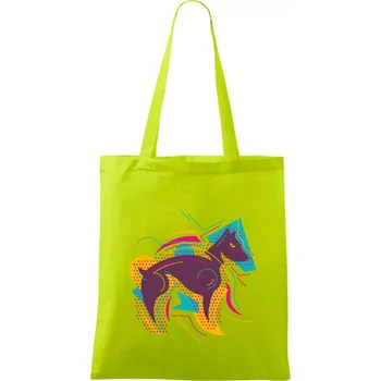 Pes abstrakce hubený - Taška bavlněná - 42 x 38 cm ( Limetková )