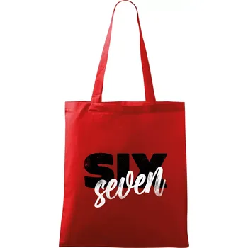 Six seven - písmo - Taška bavlněná - 42 x 38 cm ( Červená )