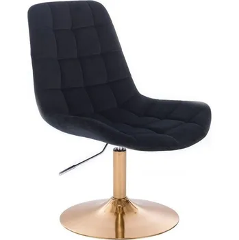 LuxuryForm DESIGN Kosmetická židle PARIS VELUR na zlatém talíři - černá