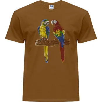 panske_levne_tricko_potisk_laska_papousci Barva: Brown - hnědá, velikost: S