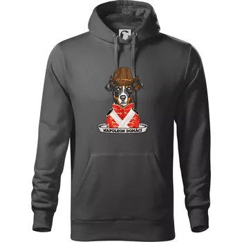 Pánská mikina Napoleon domácí pes kříženec - Mikina pánská Cape s kapucí - 5XL ( Ocelově šedá )