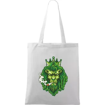 Zhulený lev zelený - Taška bavlněná - 42 x 38 cm ( Bílá )