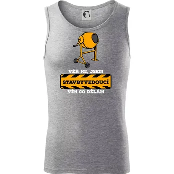 Vím co dělám stavbyvedoucí - Tílko pánské Core - S ( Tmavě šedý melír )