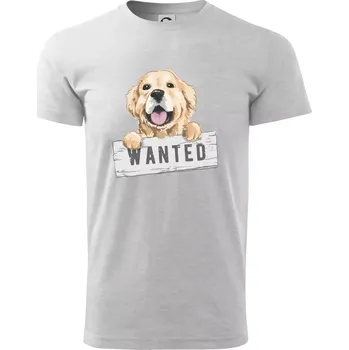 Zlatý retriever - štěně wanted - Triko extra velké (5-8XL) - 8XL ( Světlešedý Melír )