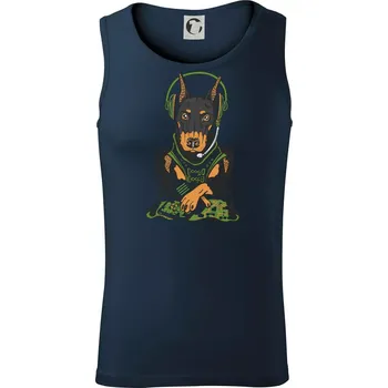 Bojový dobrman (Pecka design) - Tílko pánské Core - 2XL ( Námořní modrá (velmi tmavá - téměř černá) )