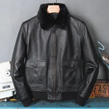 Moto bunda Leather Fashion Klasická letecká bunda G1 z pravé hovězí kůže Barva: Černá, Velikost: L