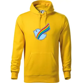 Pánská mikina Duhová holubice - Mikina pánská Cape s kapucí - 3XL ( Žlutá )