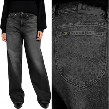 Dámské džíny Lee RIDER LOOSE CharredBlack volné dámské džíny s vysokým pasem W28 L31