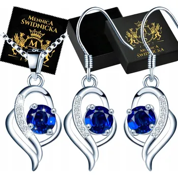 Souprava šperků Náhrdelník Náušnice řetízek Stříbro 925 K Narozeninám