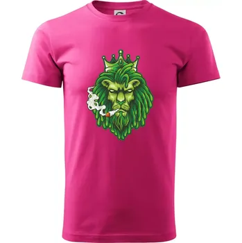 Pánská móda Zhulený lev zelený - Klasické pánské triko vyšší gramáže - XL ( Purpurová )